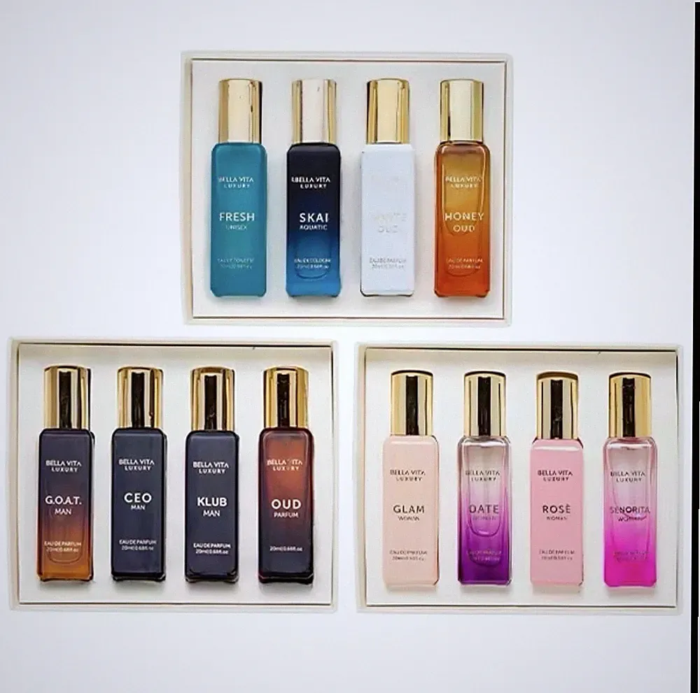 Bella Vita Luxury's Him & Her Gift Set | 2 Perfume Sets for Men & Women | 8x20ml