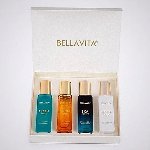 Bella Vita Unisex Perfume Gift Set for Men,Long Lasting 4x20 ml Fragrance